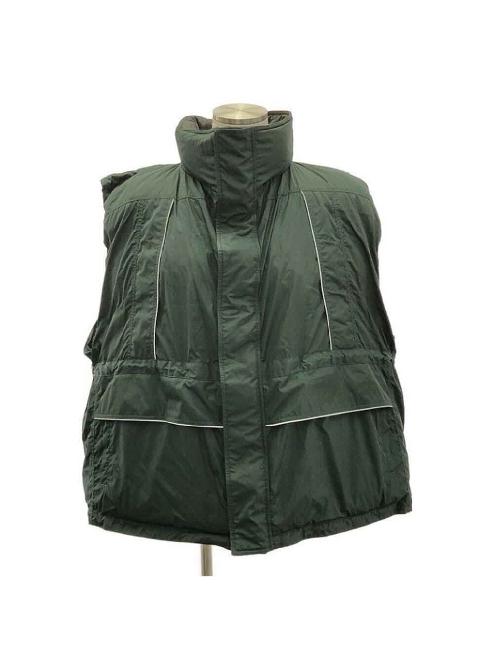 Balenciaga 2023 AW Logo-print Wrap Puffer Vest 1 Cypress Green